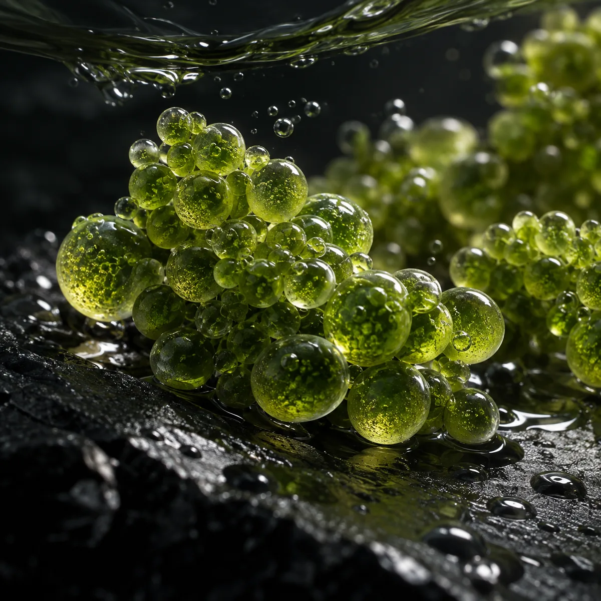 Conceptual illustration inspired by green microalgae
