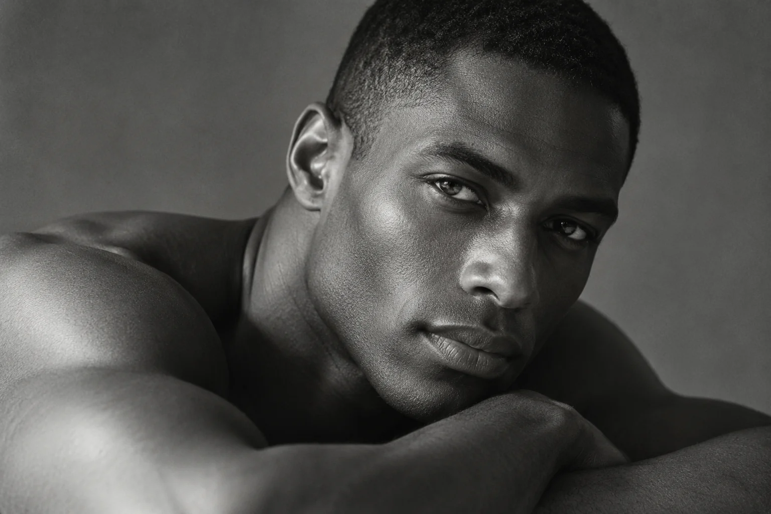 Male model in a relaxed editorial portrait