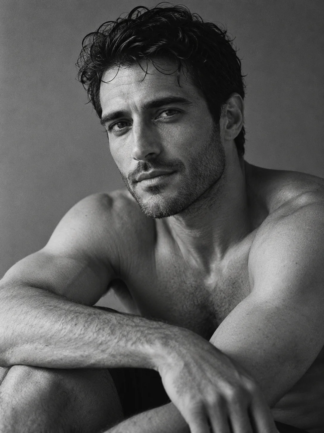 Portrait of a mature male model in soft natural light